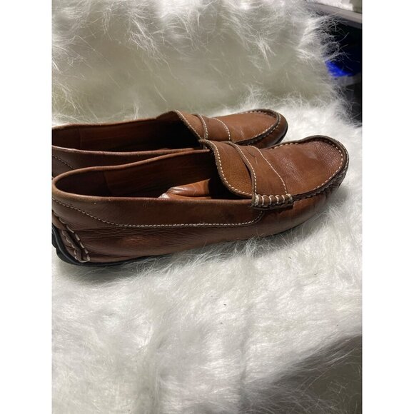 peter Miller Brown Leather Loafers Mens Casual Slip-On  8 - Picture 4 of 8